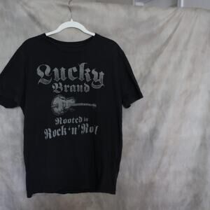 Lucky Brand “Rooted in Rock ‘n’ Roll” Black Tee